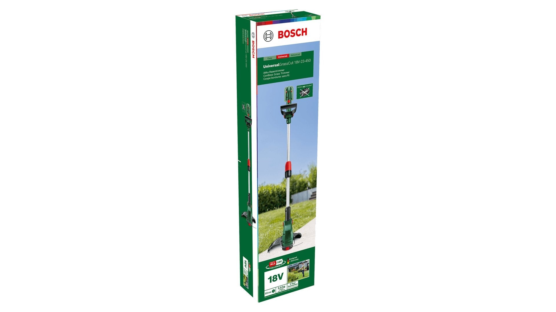 Bosch Powertools Akku-Rasentrimmer Universal Grasscut 18v-23-450 Solo, 18volt (Verde/Negro, Ohne Akku Und Ladegerät, Power For All Alliance) 06008c1g01