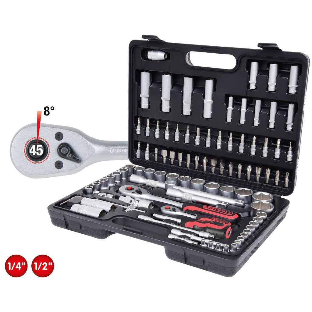 Ks Tools 1/4 +1/2 Socket Wrench -Set 96-Pieces