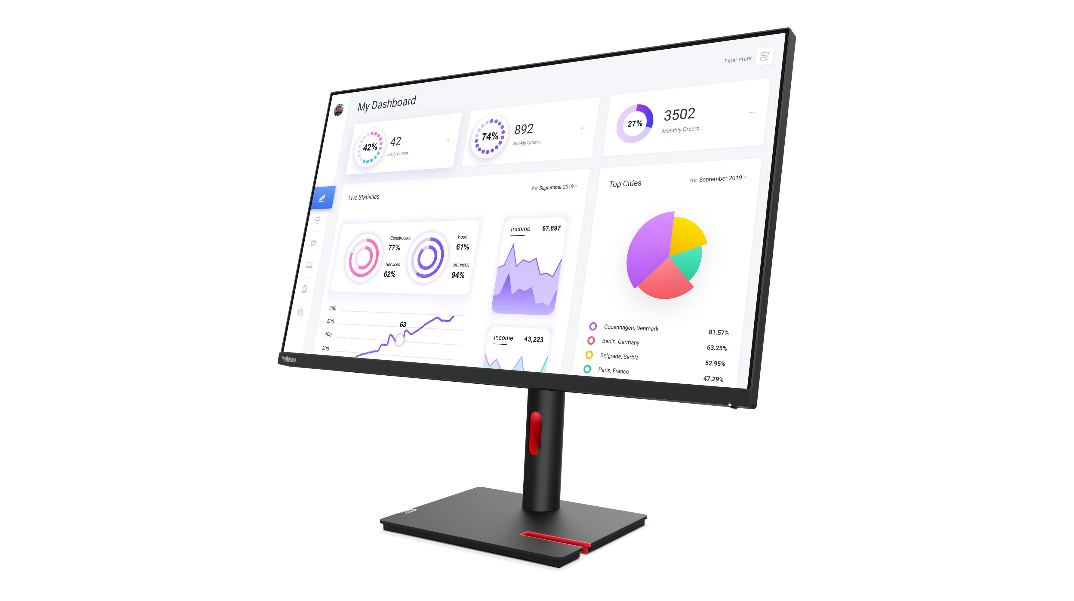 EAN 0196801203211 - Lenovo ThinkVision T32p-30 LED display 80 cm (31.5") 3840 x 2160 Pixeles 4K Ultra HD Negro imagen 4