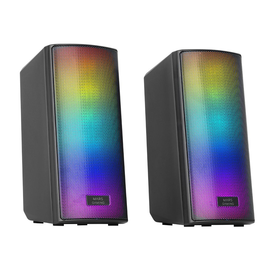 Altavoces Bluetooth Msrgb2 Negro Mars Gaming Iluminación Rgb Full Mesh/ 15w/ Dsp/ Control De Volumen/ Conexión Jack 3.5mm, Bt 5.3