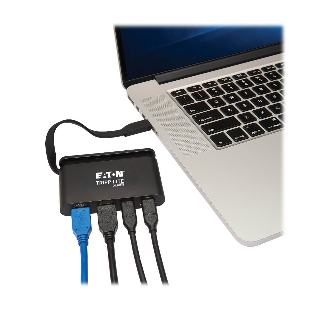 Eaton Tripp Lite Usb-C Multiport Adapter 4k Hdmi Usb-A Gbe Self-Storing Cable 100w Pd Charging Black