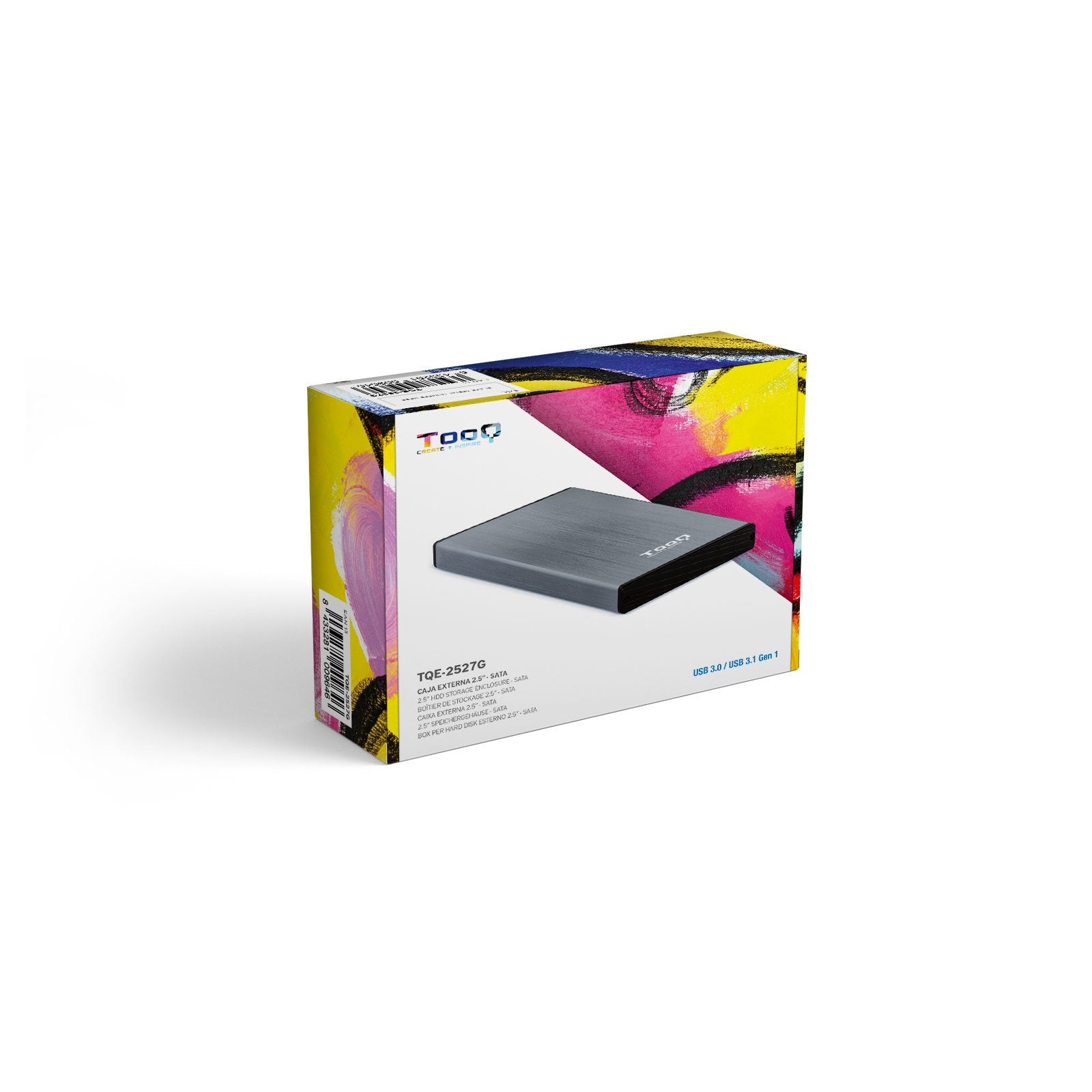 EAN 8433281009646 - TooQ TQE-2527G caja para disco duro externo Caja de disco duro (HDD) Negro, Gris 2.5" imagen 6