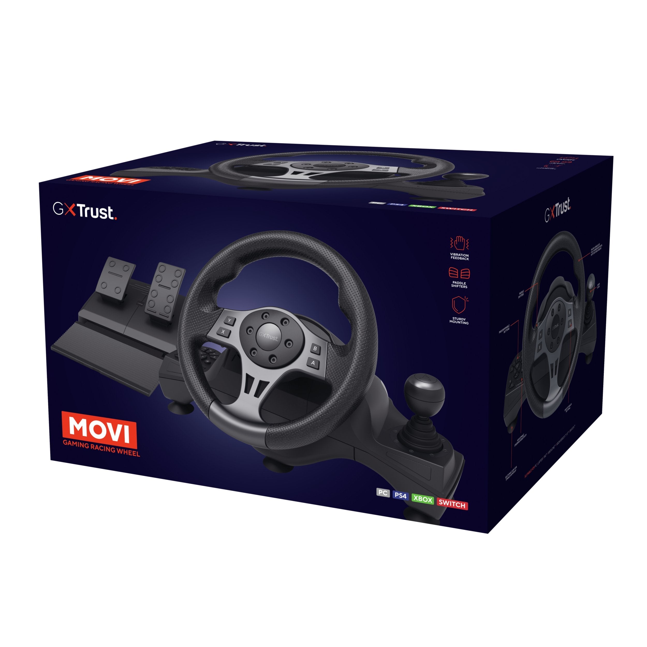 EAN 8713439251227 - Trust GXT 289 Movi Negro USB Volante + Pedales Nintendo Switch, PlayStation 4, Xbox One S, Xbox One X, Xb imagen 11