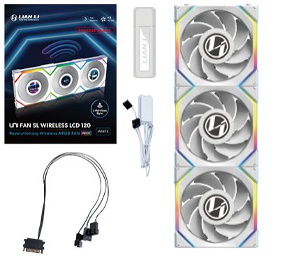 EAN 4718466016843 - Lian Li UNI FAN SL Wireless LCD 120 Reverse Blade Carcasa del ordenador Ventilador 12 cm Blanco 3 pieza(s imagen 1