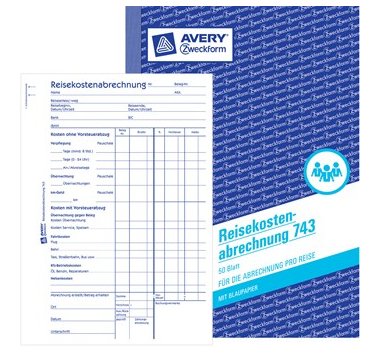 Avery Zweckform Formular Para Reisekosten - 50 Hoja - A5 (148 X 210 Mm)