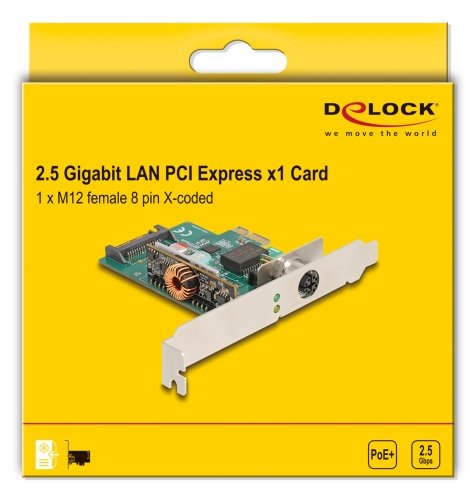 Pci Express X1 Netzwerkkarte 2,5 Gigabit Lan 1 X M12 Mit Poe+ Rtl