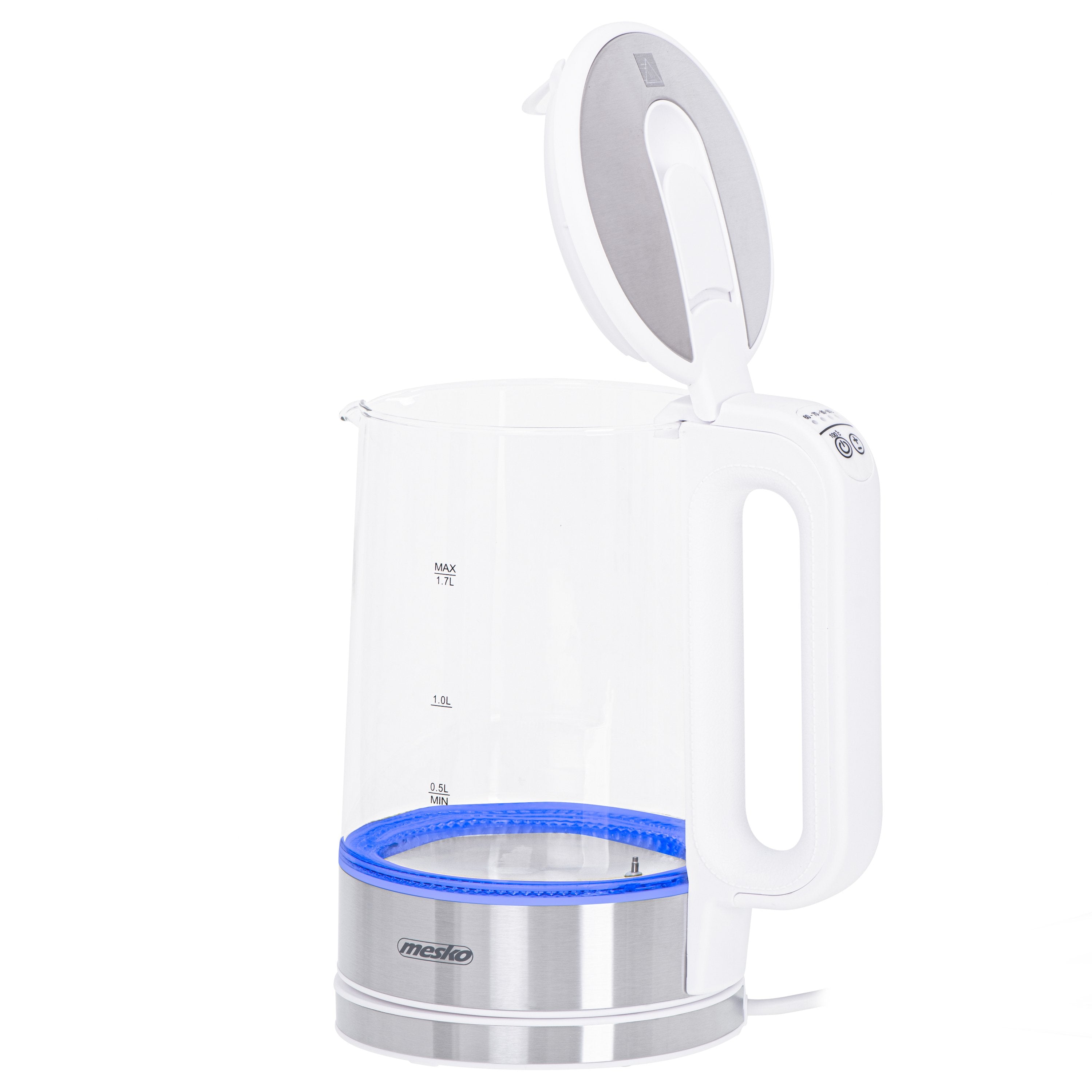EAN 5903887803908 - Mesko Home MS 1301W tetera eléctrica 1,7 L 2200 W Acero inoxidable, Transparente, Blanco imagen 5