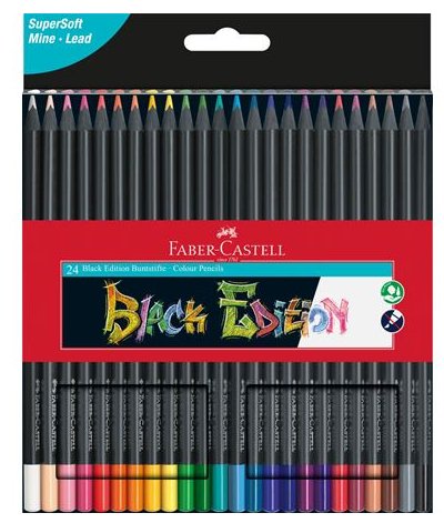 Faber-Castell Lápices De Colores Faber Black Edition 24 Piezas, Set 116424