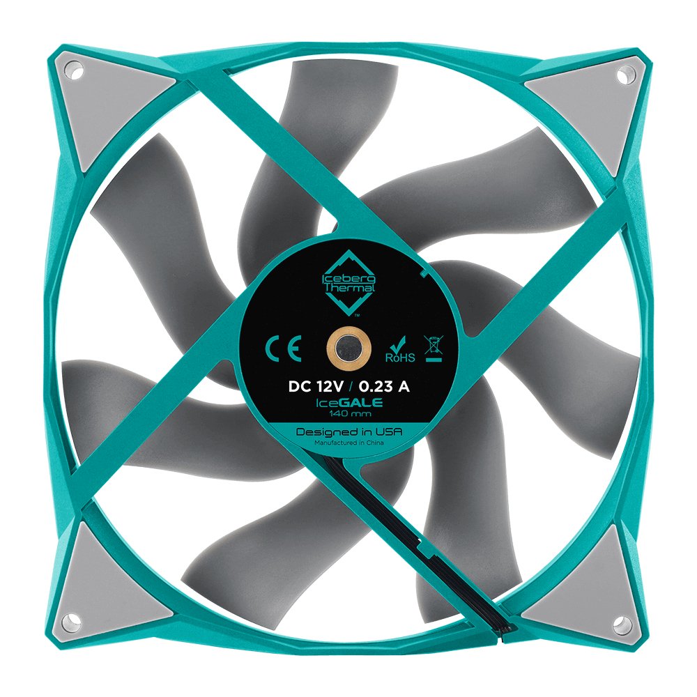 EAN 1230000071062 - Iceberg Thermal IceGALE Carcasa del ordenador Ventilador 14 cm Verde azulado 1 pieza(s) imagen 3