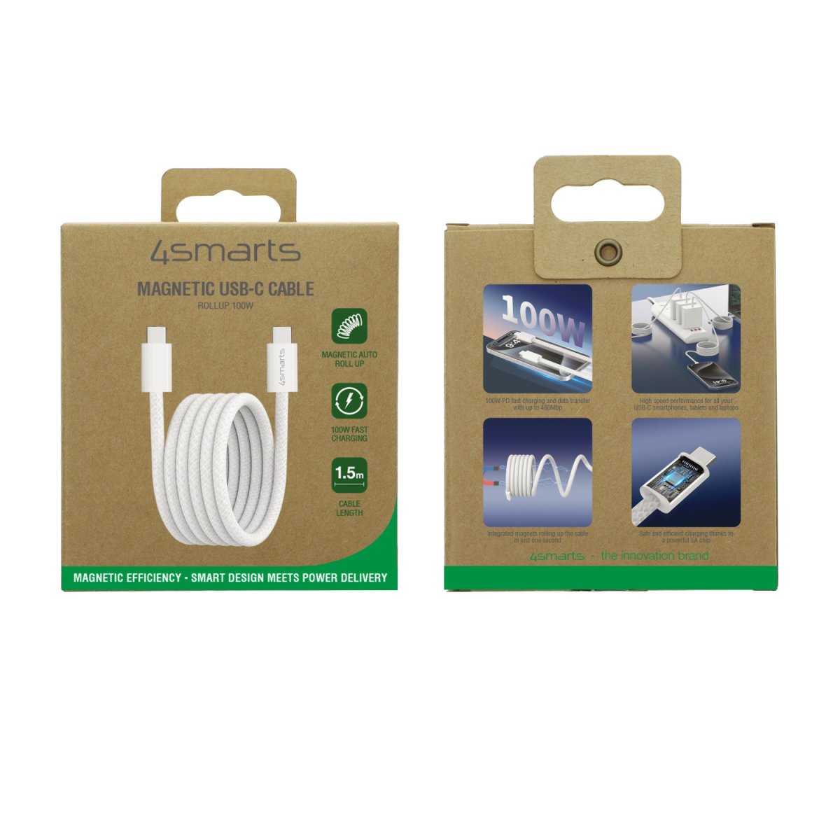 Cable 4smarts 541012 Usb 1,5 M Usb C Blanco