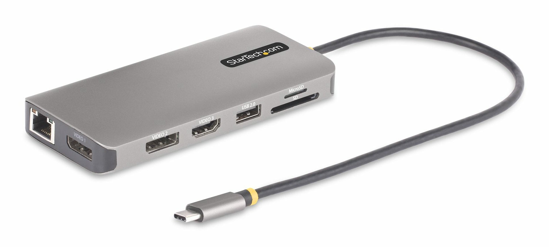 Startech.Com Usb-C Triple-Monitor Multiport Adaptador, Hdmi/Dp/Card Reader - Dockingstation - Usb-C 3.2 Gen 1 / Thunderbol