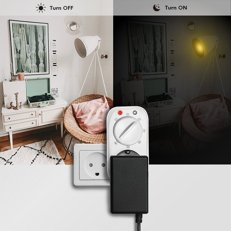 Logilink Enchufe Con Temporizador Con Sensor Crepúsculo, Blanco