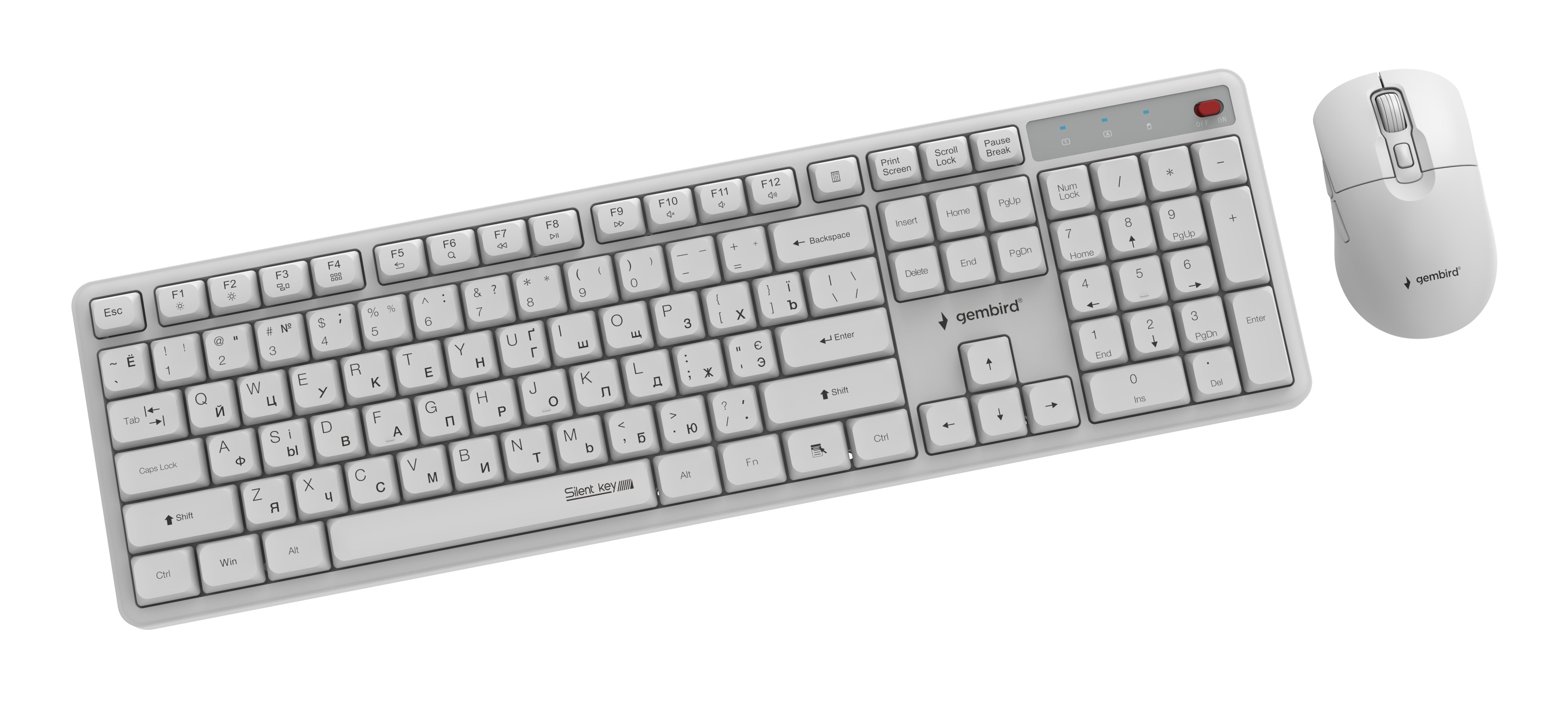 Keyboard +Mouse Wrl Cyrillic/Wht Kbs-Wms-01-W-Cyrl Gembird