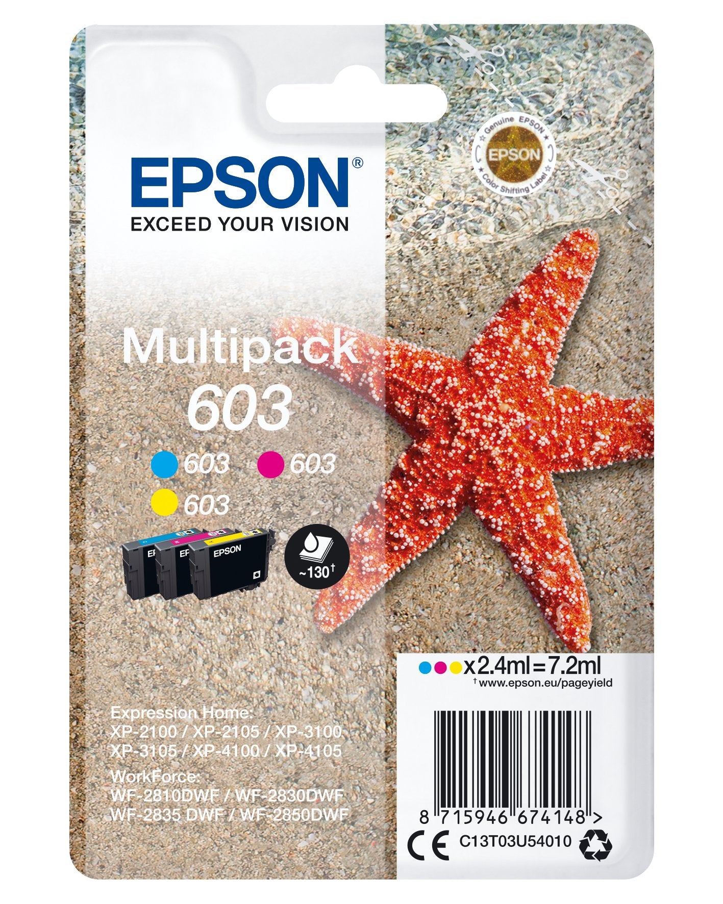 EAN 8715946674155 - Epson C13T03U54020 cartucho de tinta 1 pieza(s) Original Rendimiento estándar Cian, Magenta, Amarillo imagen 1