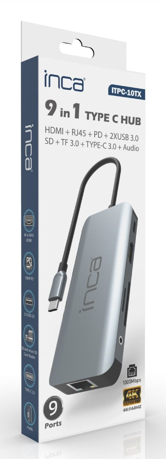 EAN 8681949016288 - Inca ITPC-10TX hub de interfaz USB Tipo C 5000 Mbit/s Gris imagen 4