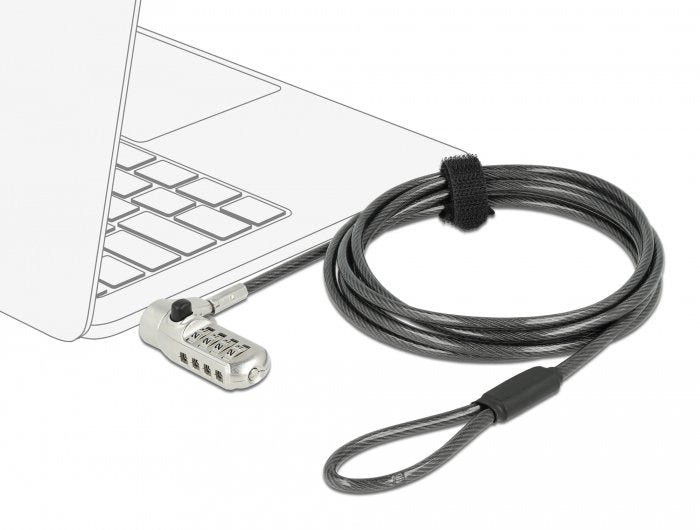 Navilock Notebook Sicherungscable Mit 3 Verriegelungskpfen Und Zahlenschloss Fr Kensington, Noble Wedge Und Nano Slot Und Zahlenschloss