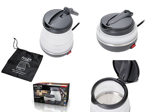 Adler Ad 1279 Tetera Eléctrica 0,6 L 750 W Negro, Blanco