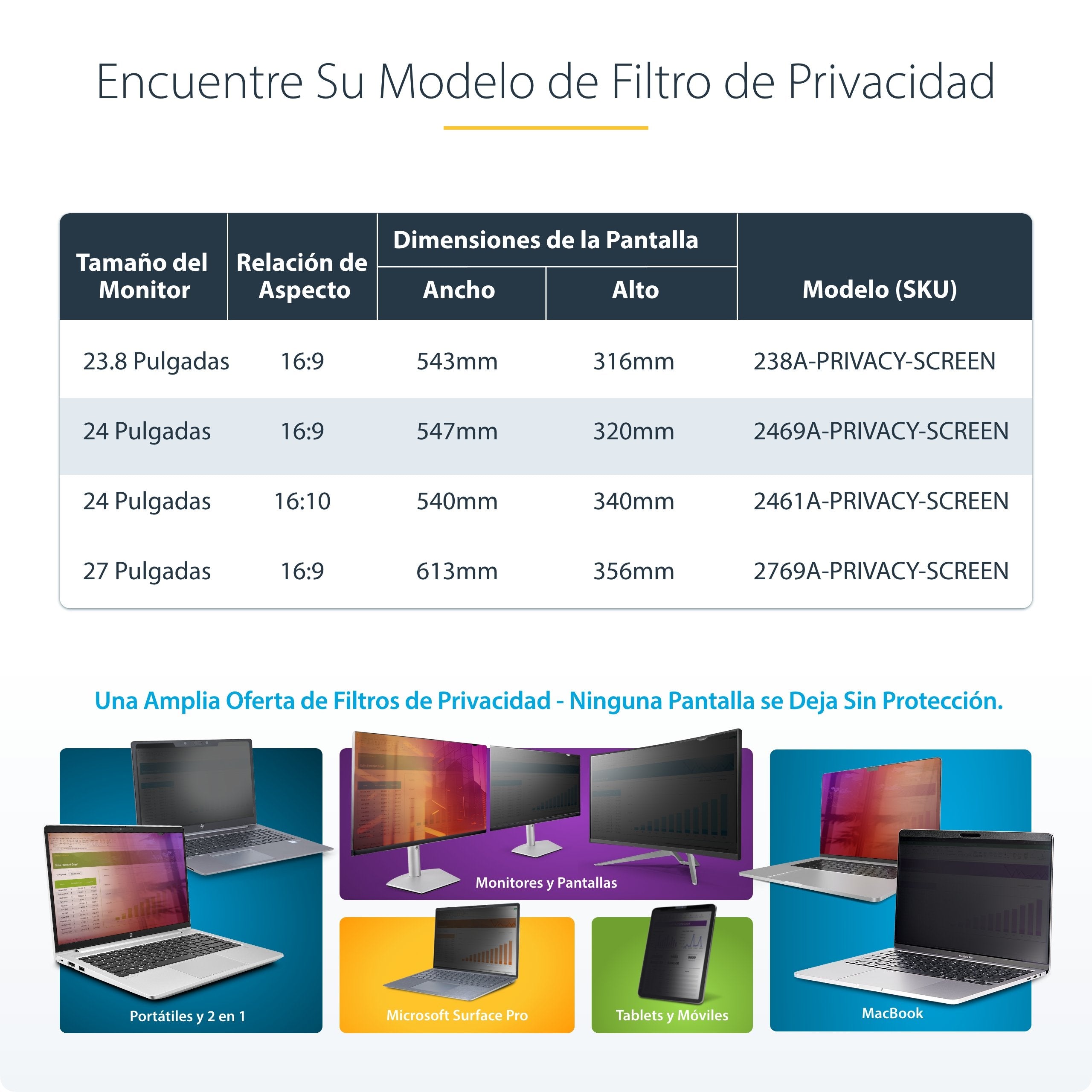 EAN 65030901925 - StarTech.com 2469A-PRIVACY-SCREEN filtro para monitor 61 cm (24") Filtro de privacidad para pantallas sin m imagen 20