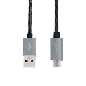 Kabel Usb 2.0 A Meski Do Micro-B Meski, Dl. 2m Szary