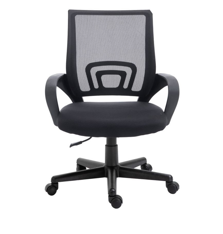 Silla De Oficina Equip De Malla Color Negro Recubrimiento Pu De Alta Calidad Diseño Ergonomico