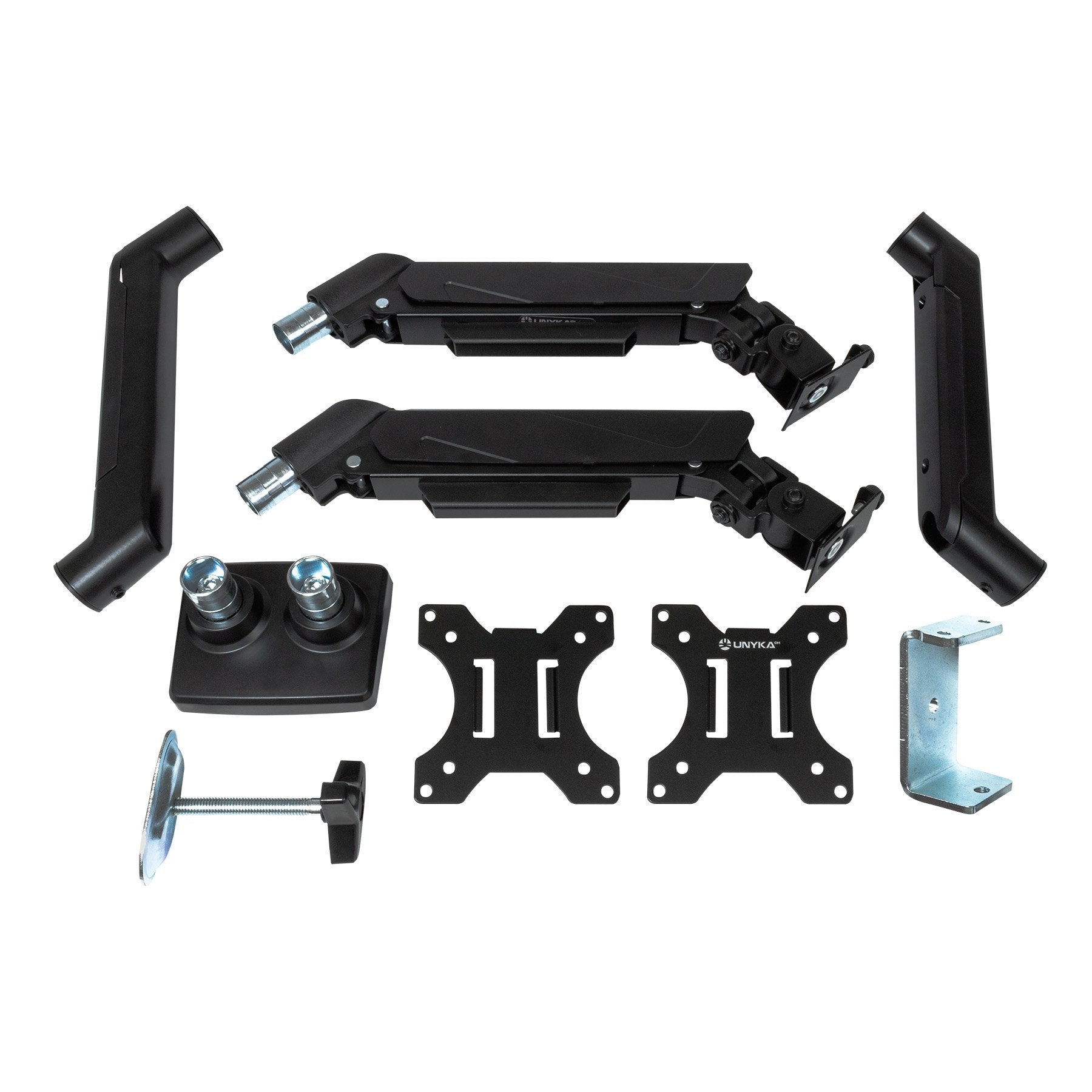 Unykach Uk1479 Soporte De Mesa Con Brazo Articulado Para 2 Monitores De 13"-32" - Giratorio, Resorte De Gas - Gestion
