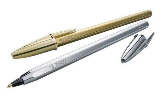 Bic Bolígrafo Cristal Shine Silver Negro Caja -20-