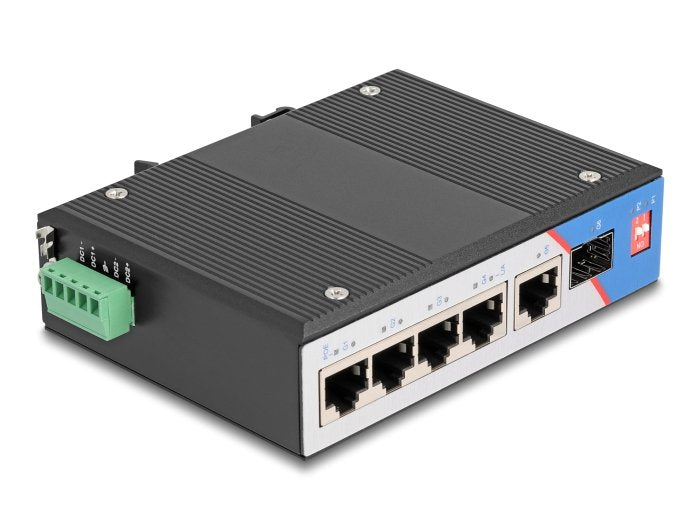 Industrie Gigabit Ethernet Switch 4 Port Poe 1 Port Rj45 1 Port Sfp Für Hutschiene