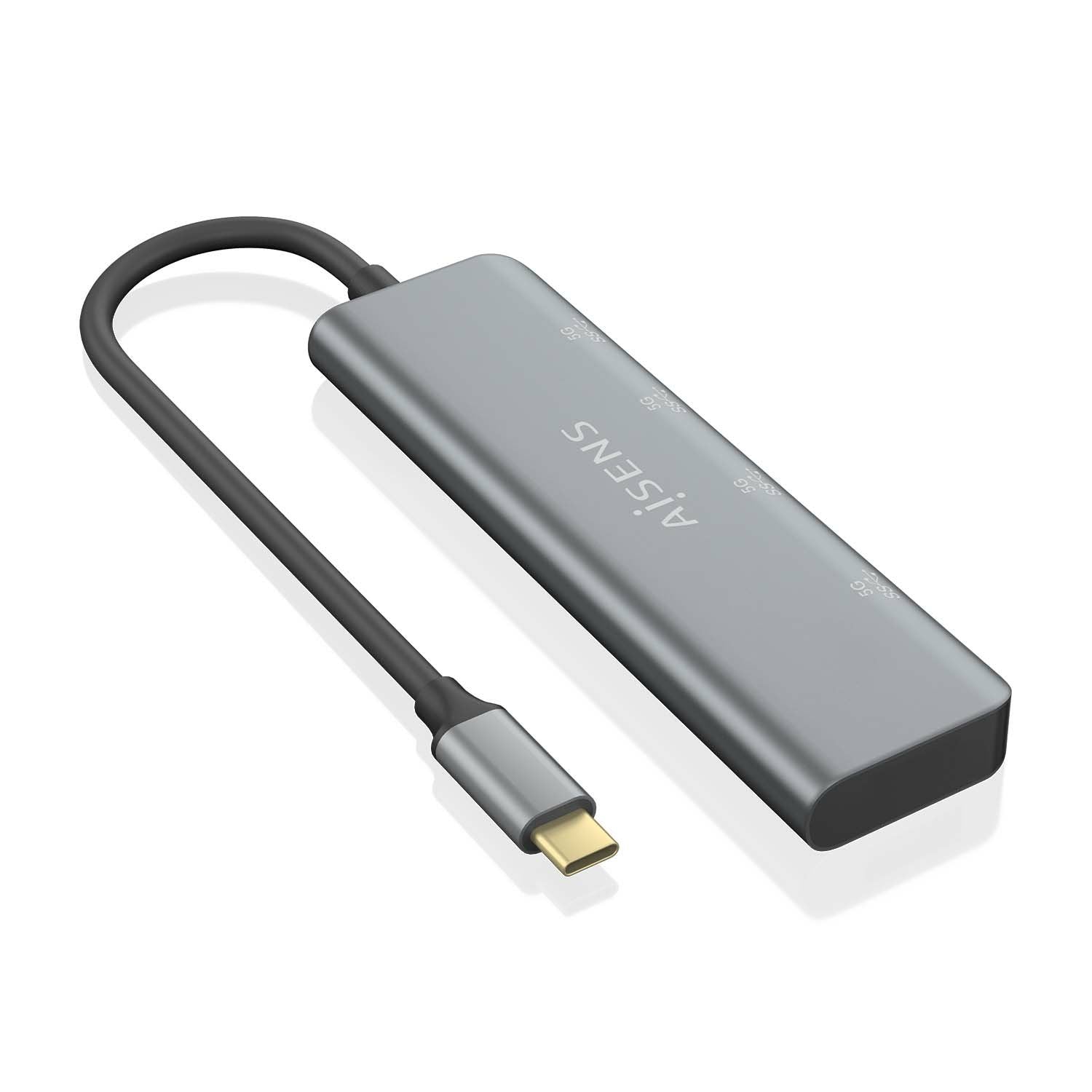 Aisens Hub Usb 3.2 Gen1 5g Usb-C - Usb-C/M-2xusb-C/H-2xusb-A/H - 15cm - Color Gris