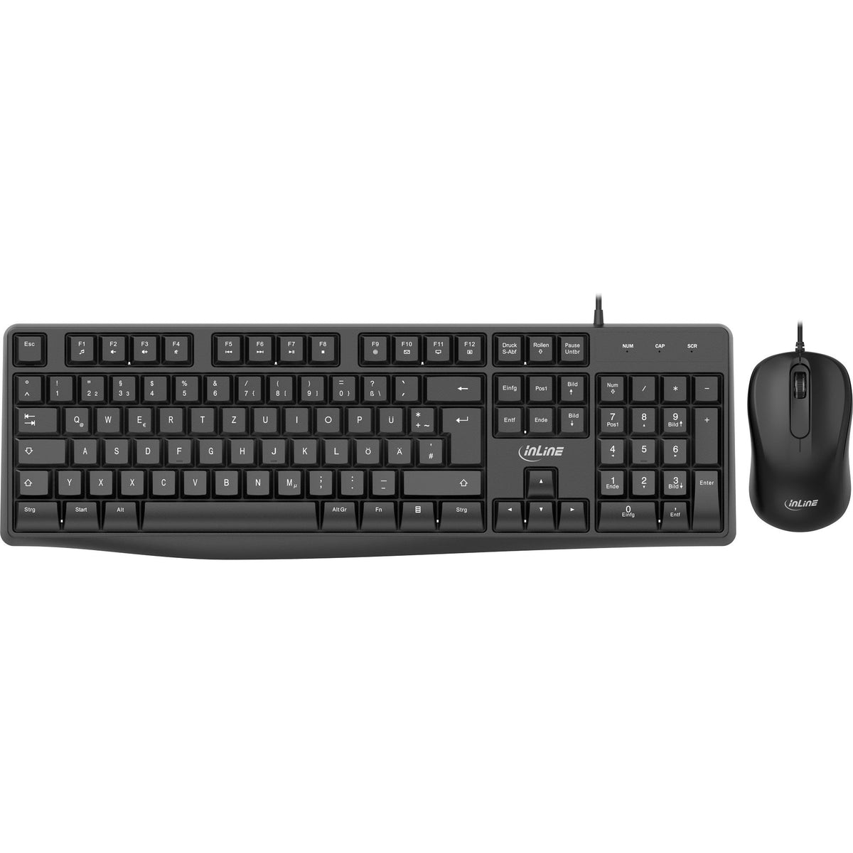 Inline® Basic Desktop Ii, Keyboard-Mouse Set, Usb Cable, Standard De Layout