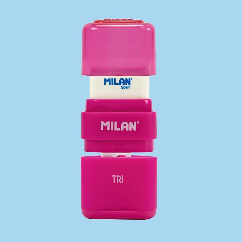 EAN 8411574032410 - Milan 4700116 Sacapuntas manual Azul, Rosa, Amarillo imagen 3