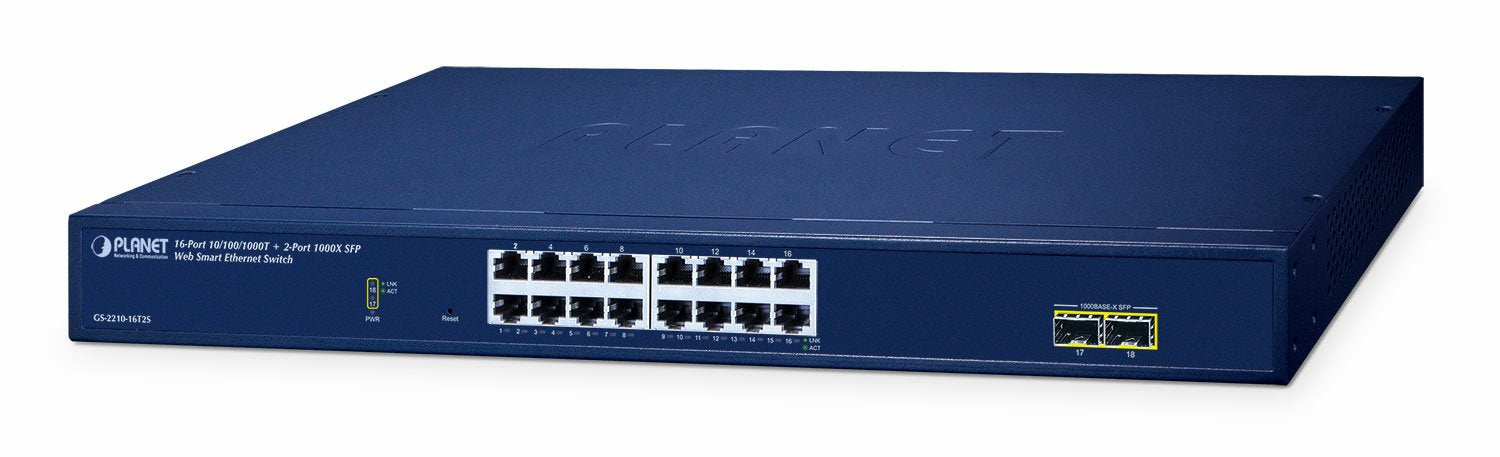 Planet 16-Port Web Smart Switch Gs-2210-16t2s