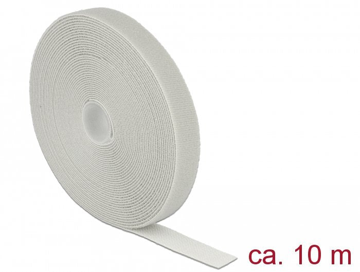 Cinta De Velcro A Rollo L 10 M X B 20 Mm Gris