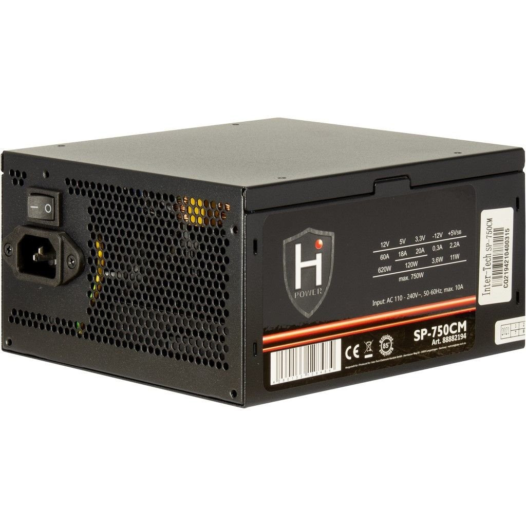 Fuente Inter-Tech Hipower Sp-750cm De Alimentación 750 W 20+4 Pin Atx Atx Negro