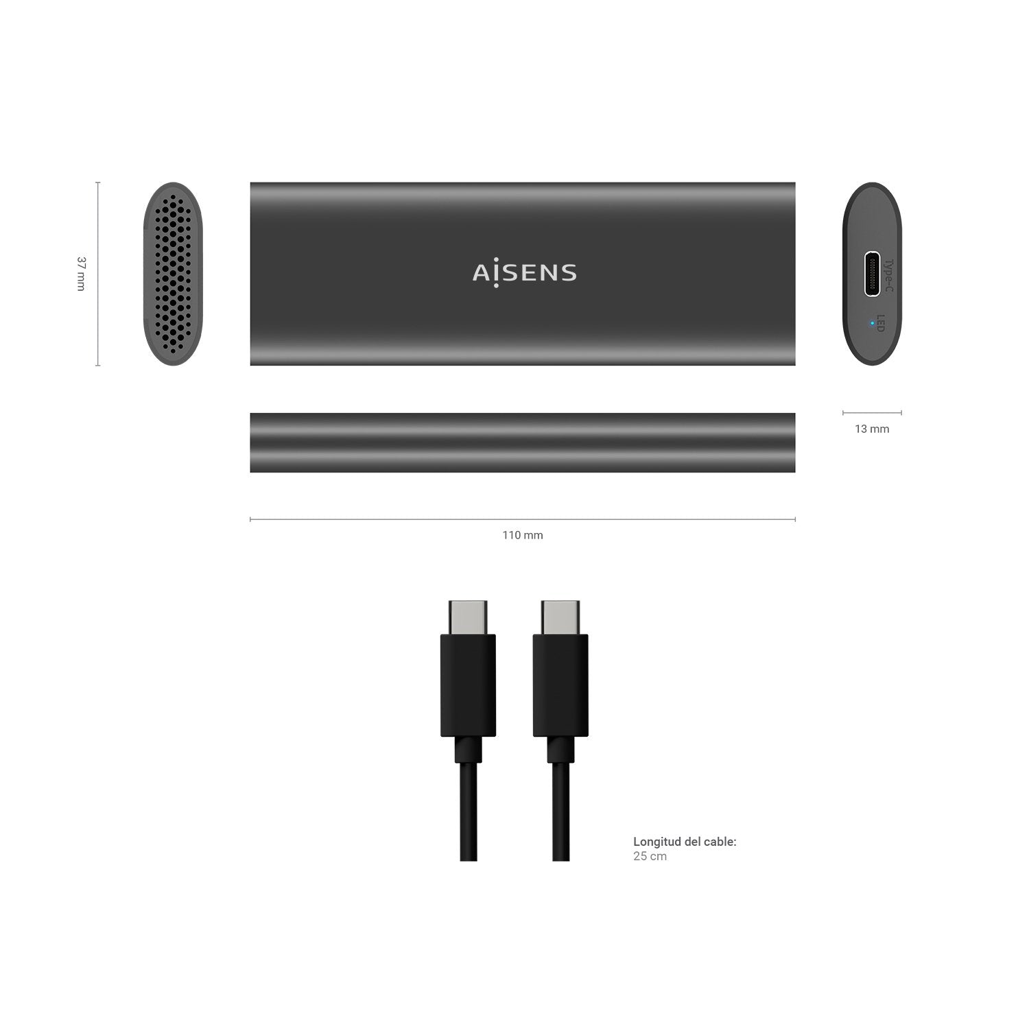 EAN 8436574706284 - AISENS ASM2-015GR caja para disco duro externo Caja externa para unidad de estado sólido (SSD) Gris M.2 imagen 5