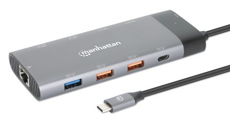 EAN 0766623130714 - Manhattan 130714 base para portátil y replicador de puertos Alámbrico USB 3.2 Gen 2 (3.1 Gen 2) Type-C Gr imagen 1
