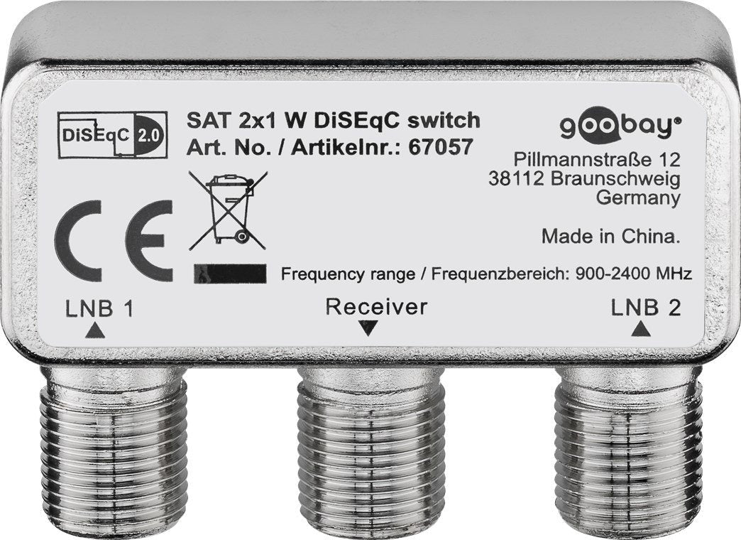 Goobay 67057 Cable Divisor Y Combinador Divisor De Señal Para Cable Coaxial Plata