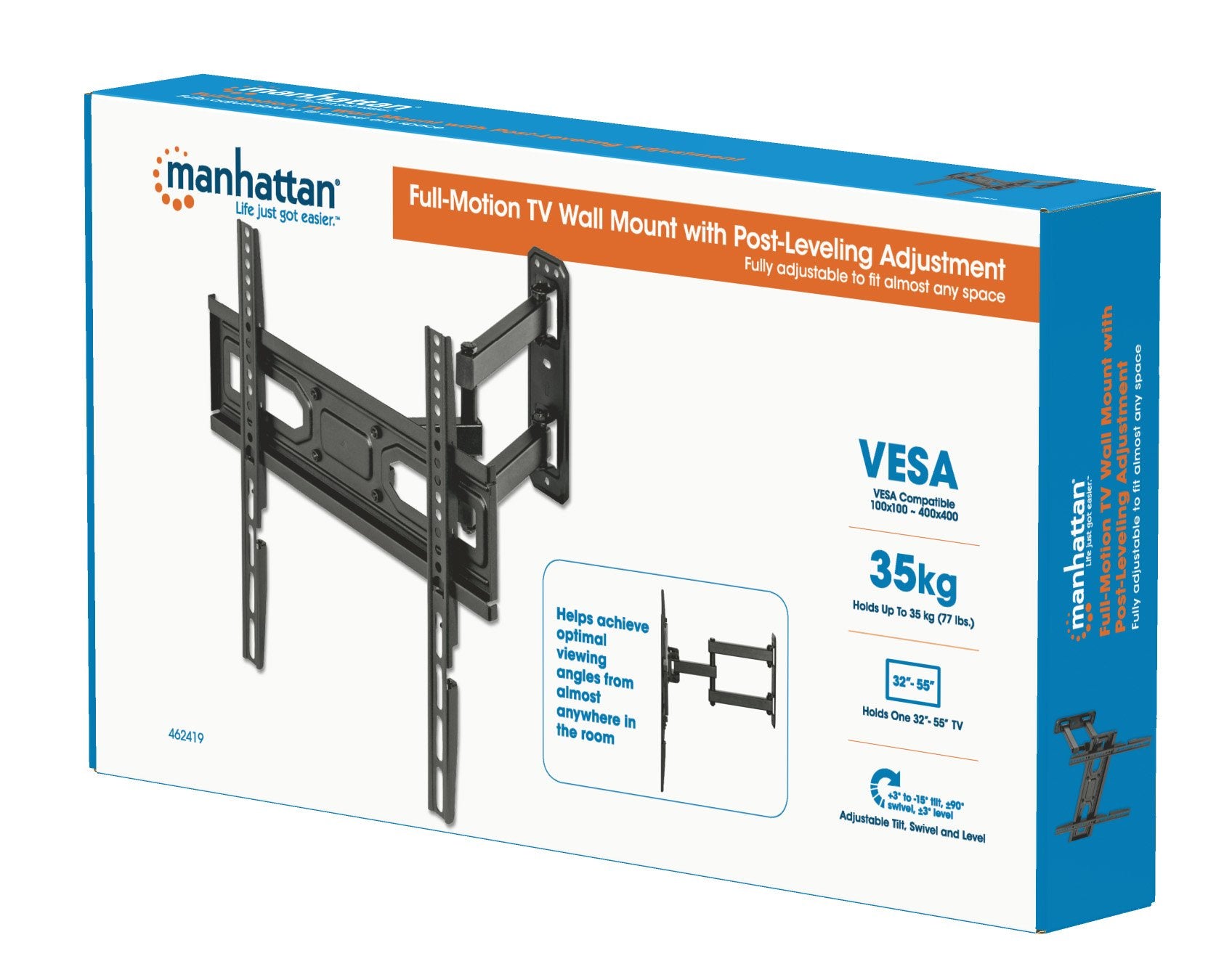 EAN 0766623462419 - Manhattan 462419 soporte para TV 139,7 cm (55") Negro imagen 8