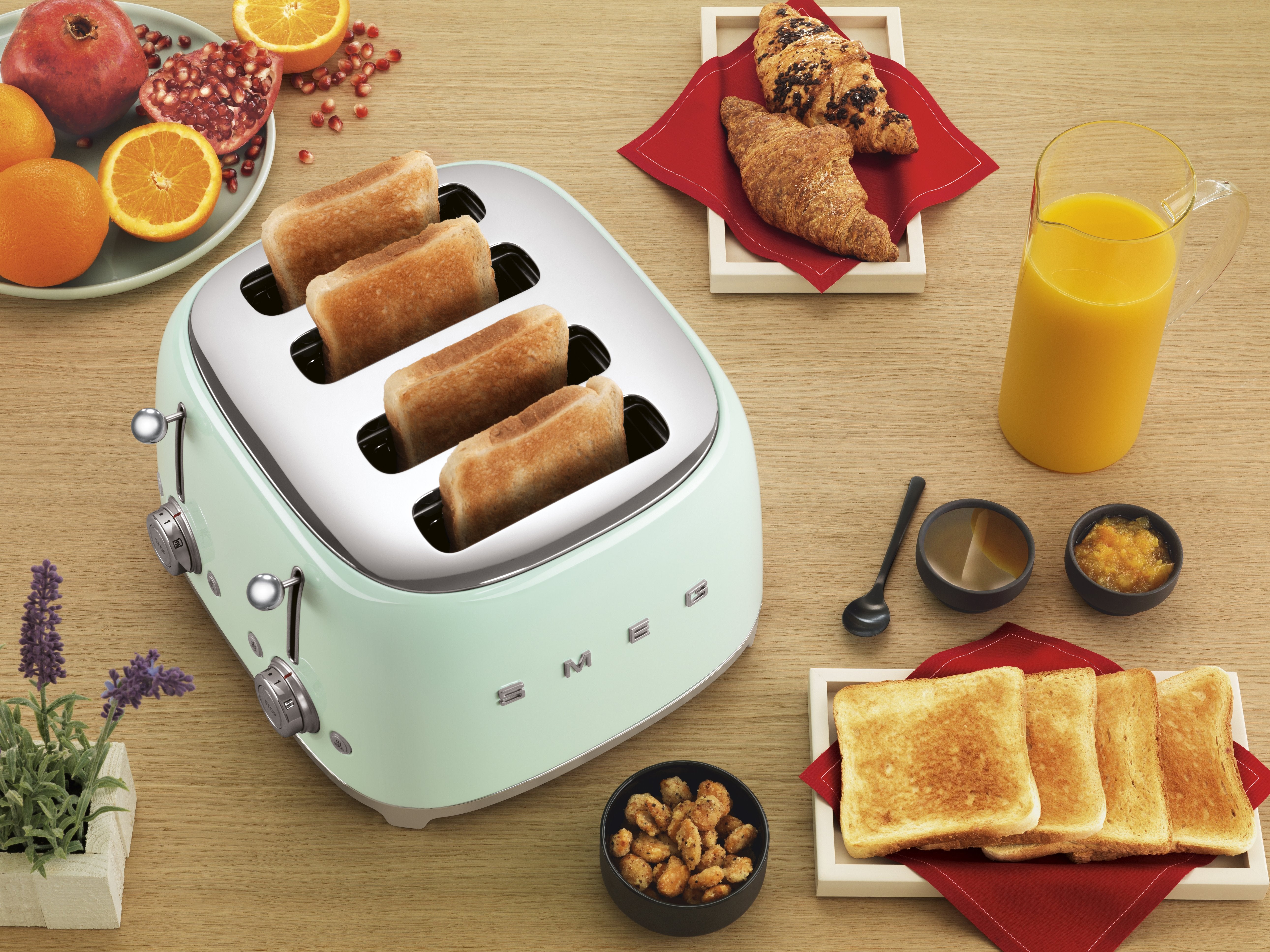 EAN 8017709263386 - Smeg TSF03PGEU tostadora 6 4 rebanada(s) 2000 W Verde imagen 8
