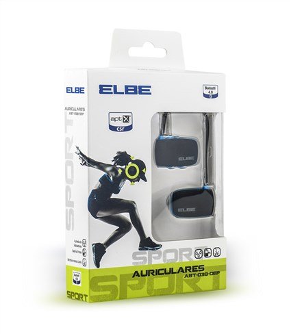 Auriculares Inalámbricos Deportivos Elbe Abt-038-Dep Con Micrófono Bluetooth Azul Y Negro
