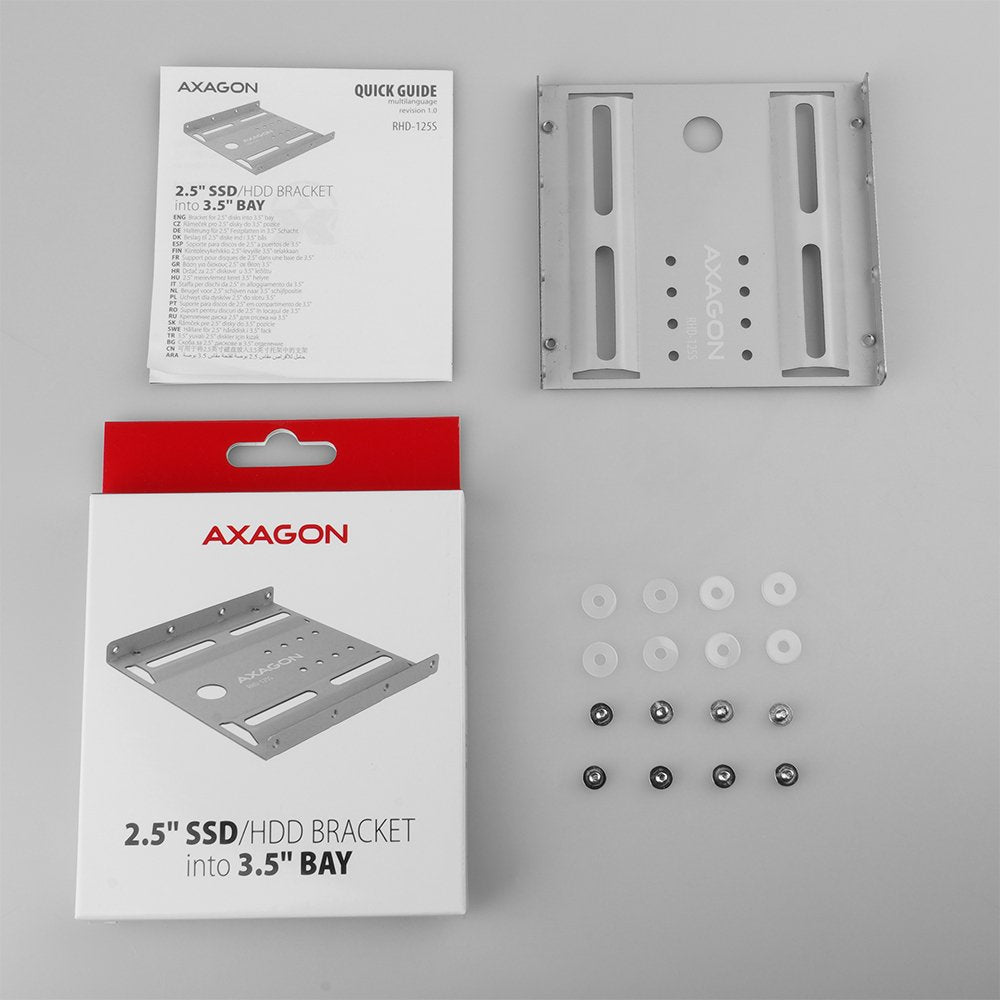 EAN 8595247905499 - Axagon RHD-125B Halterahmen für 1x 2.5\" im 3.5\" Slot - grau Gris Metal imagen 7