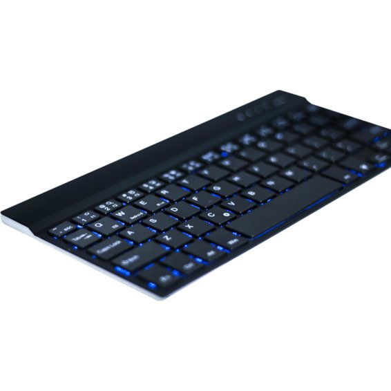 Teclado Silver Ht Inalambrico Bt V3.0 Mini Backlit (Win And Ios Smarttv) Negro