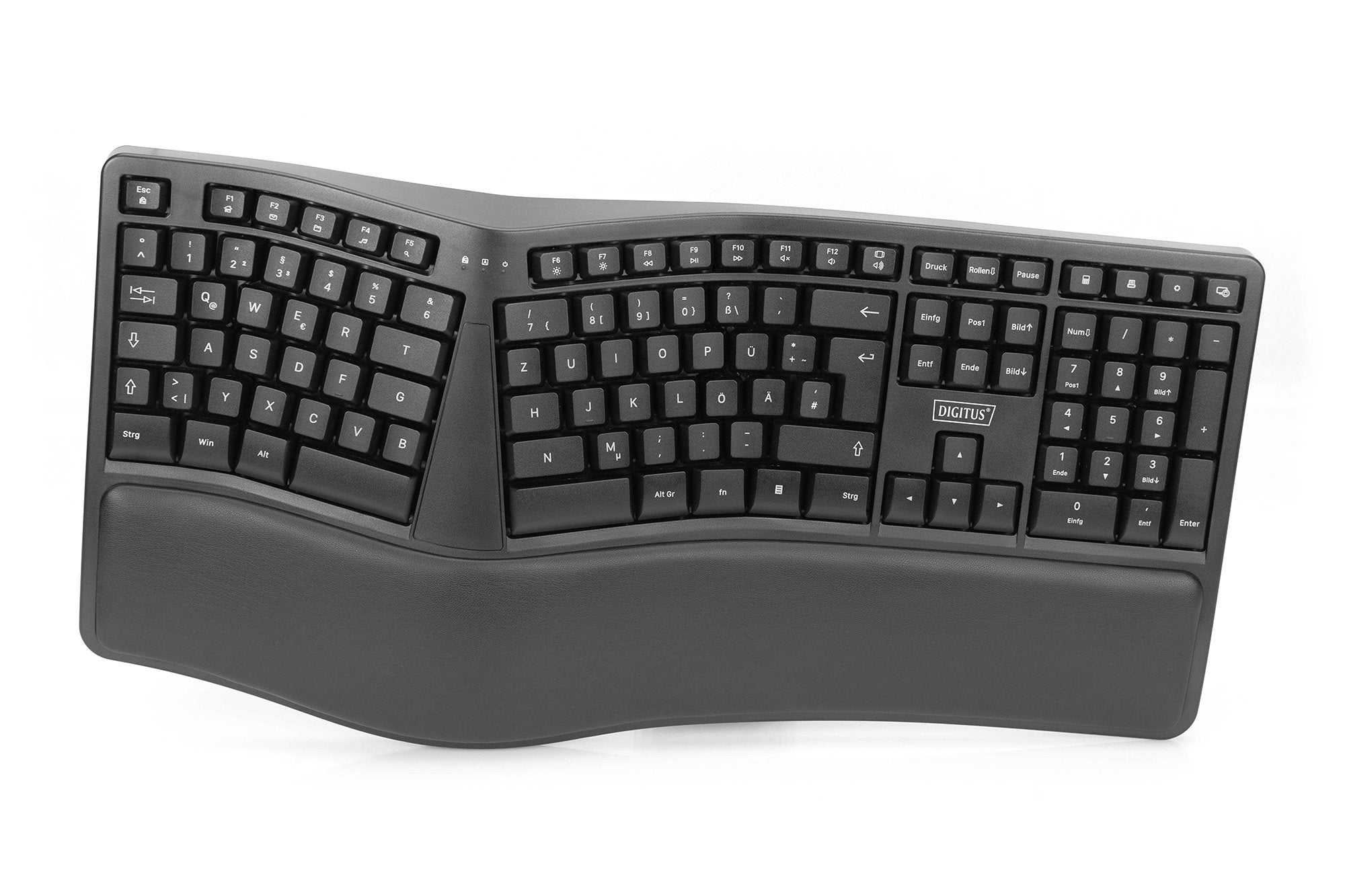 Digitus Teclado Aleman Ergonómico, Sin Cable, 2,4 Ghz