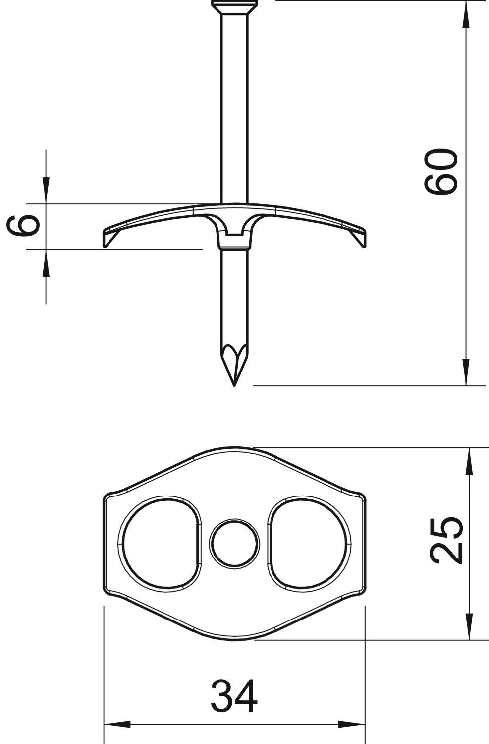 Obo 1996 60 Nagel-Fix 3,5x60mm Pp Transparent 2222868