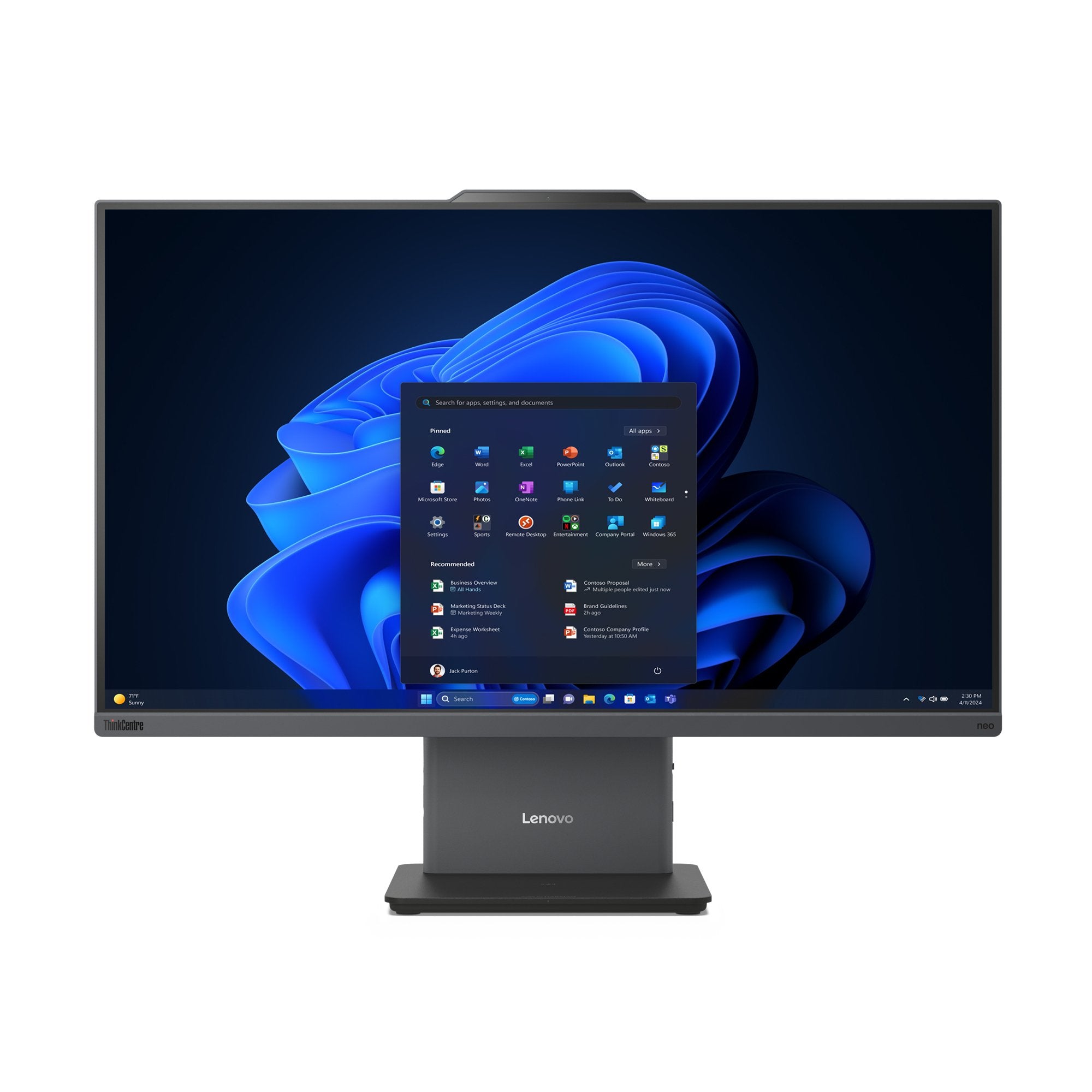 Aio 27 Lenovo Thinkcentre Neo 50a Core 5 210h/16go/512go Ssd/Win11pro Intel Uhd/Wifi+Bt/Cl+So/Cam/Hp Garantía 1 An In Situ.