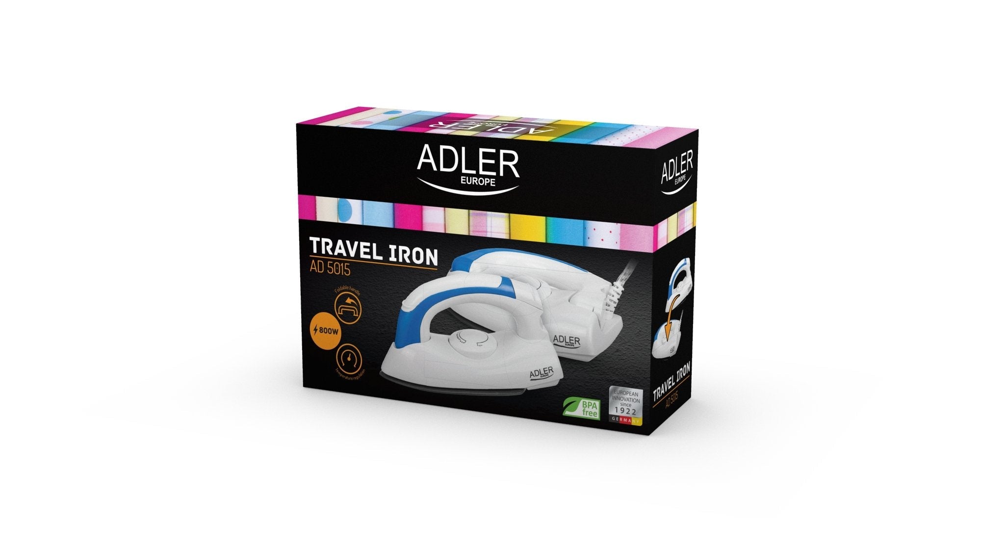 Plancha Adler Ad 5015 Seco 800 W Azul, Blanco
