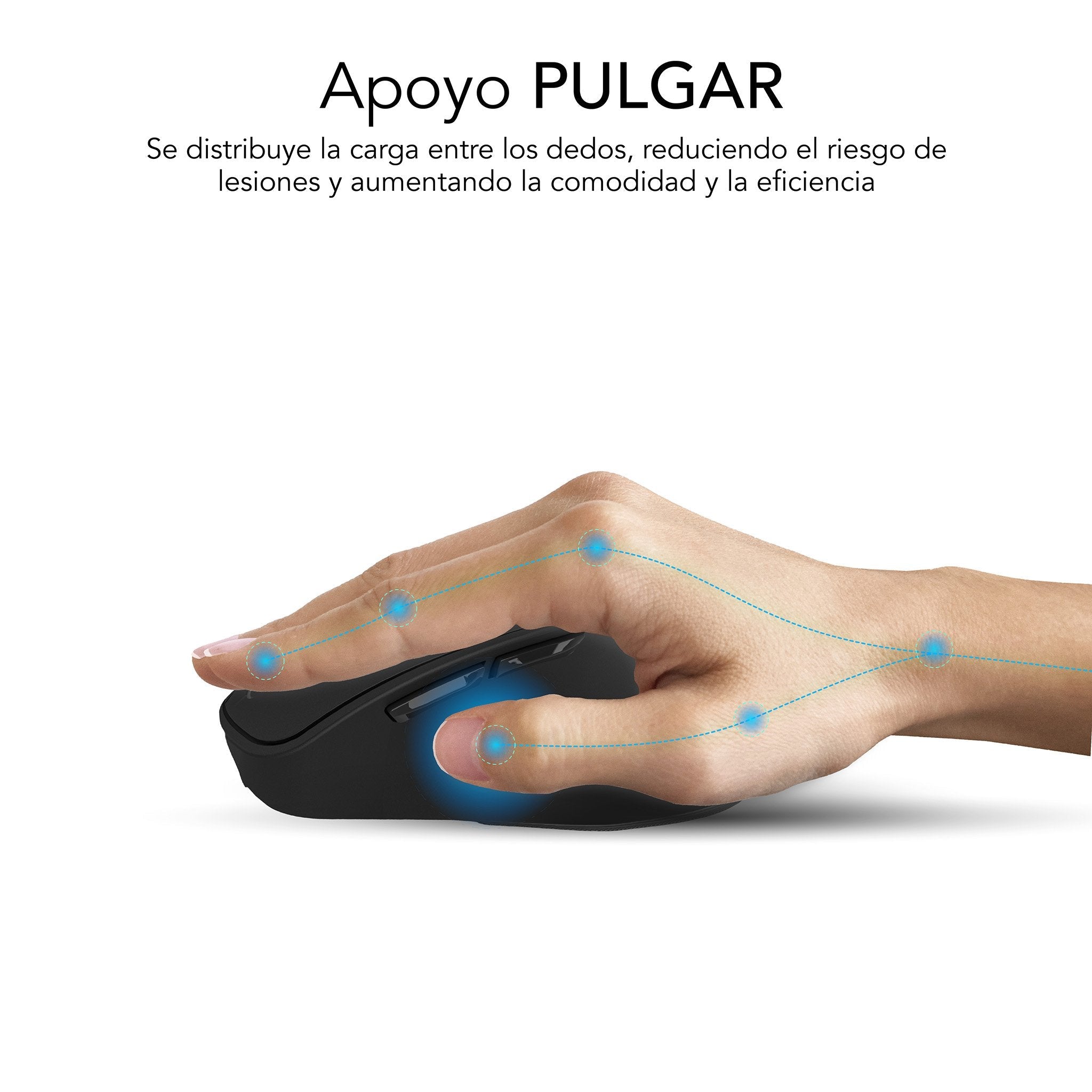 Raton Subblim Confort Ergo Dual Inalambrico Bluetooth, Usb 2.4ghz 2400dpi - 5 Botones - Uso Diestro - Negro