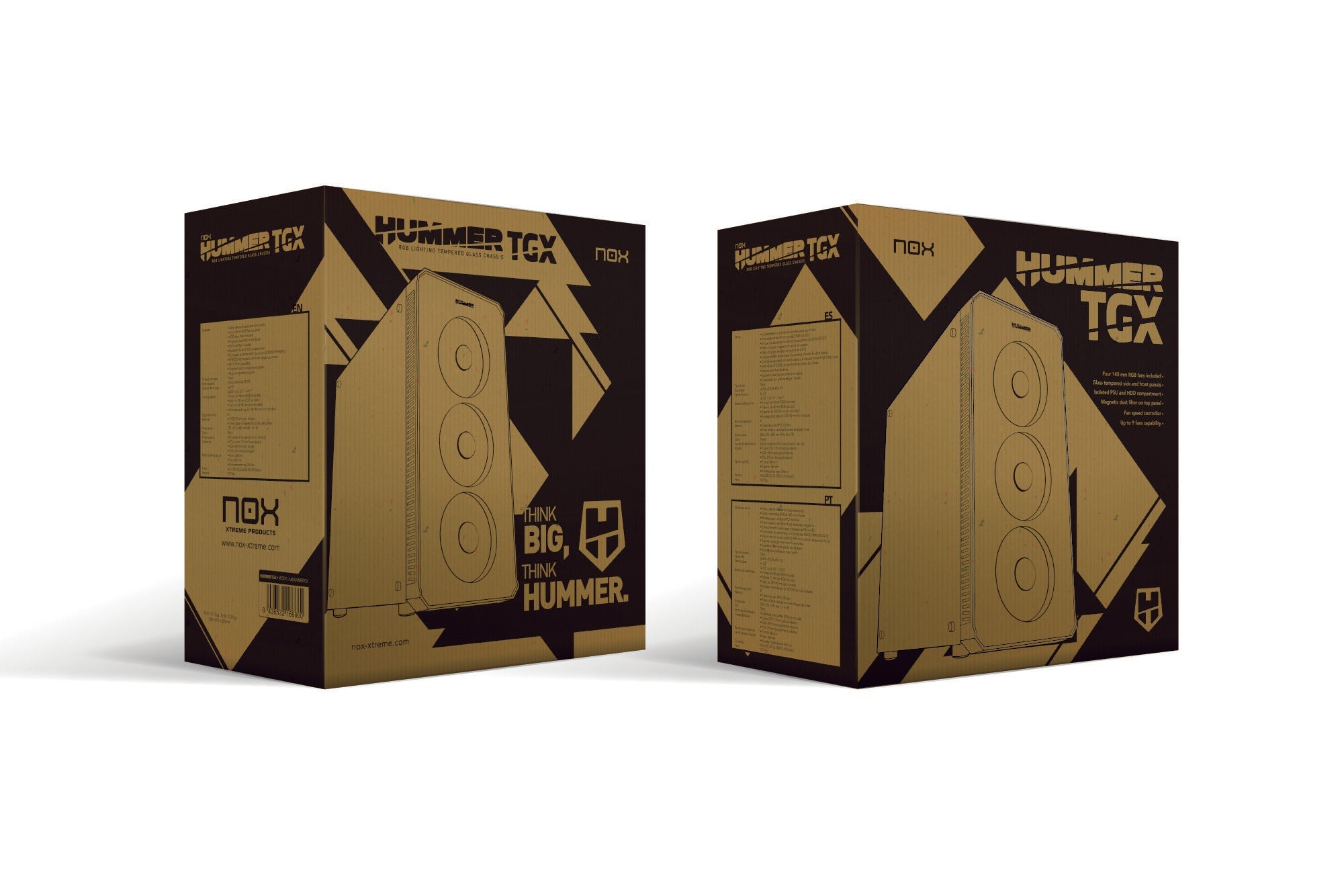 Caja Pc Nox Atx Hummer Tgx. Torre. Cristal Templado Usb 3.0 Con Ventiladores