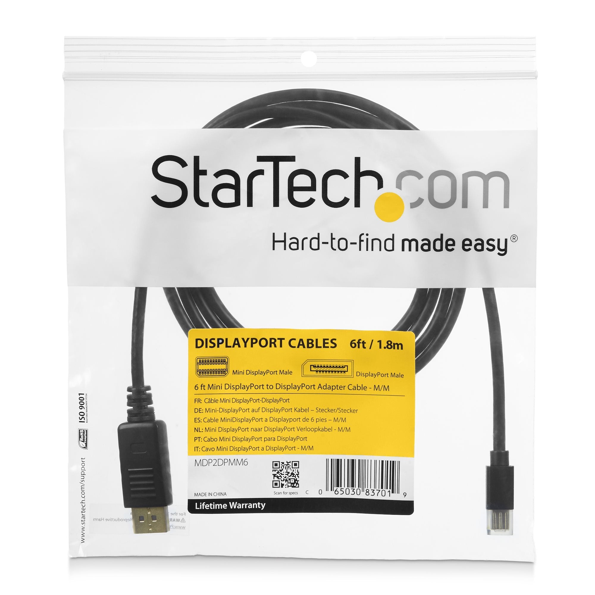 EAN 0065030837019 - StarTech.com MDP2DPMM6 cable DisplayPort Negro imagen 3