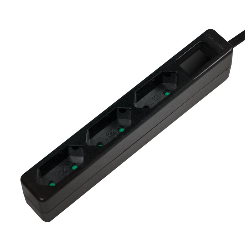 Logilink Lps229b - Regleta De 3 Enchufes (Enchufe Europeo), Color Negro