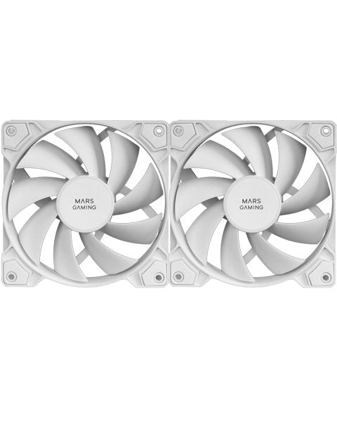 Pack 2 Ventiladores Mars Gaming Mf-Pwmx2 12cm Blanco